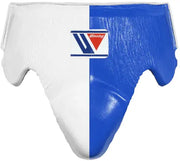 Winning White/Blue Full View Leather Groin Guard