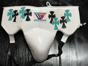 Winning Boxing Groinguard White/Black/Teal Chrome Heart Stryle Protective Cup for Training