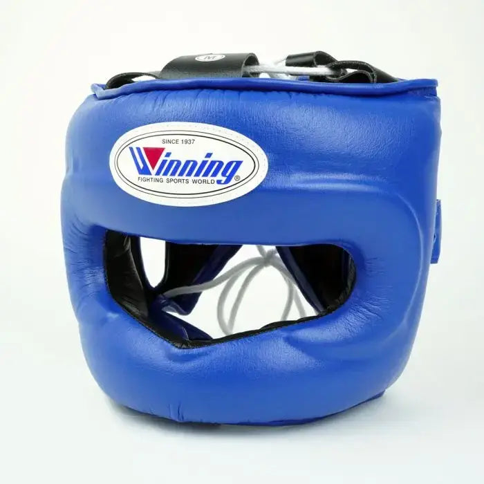 Winning Headgear Blue on Boxer Training Action Shot Protection