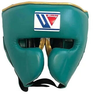 Winning Green/Gold Boxing Headguard Secure Fit Training Headgear