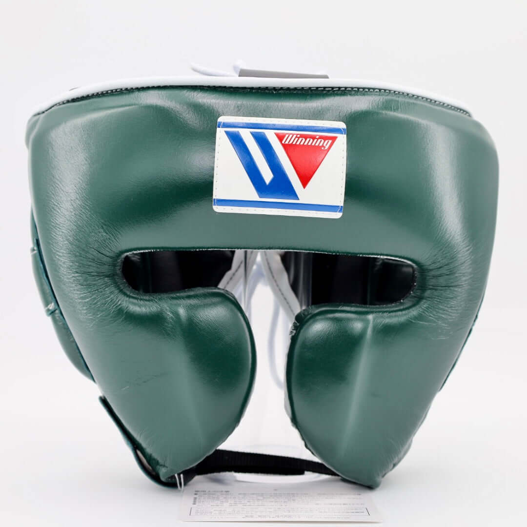 Winning Green Headgear Premium Leather Training Headguard