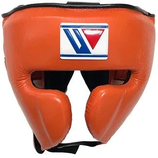 Winning Orange/Black Boxing Headgear Professional Training Gear