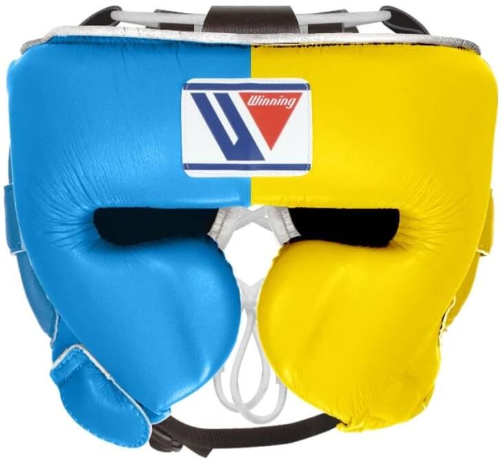 Winning Blue/Yellow Boxing Headgear High Quality Training Gear
