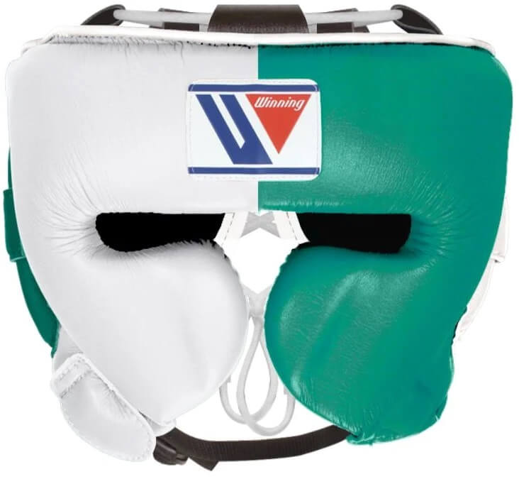Winning White/Green Headgear Durable Training Protection Gear