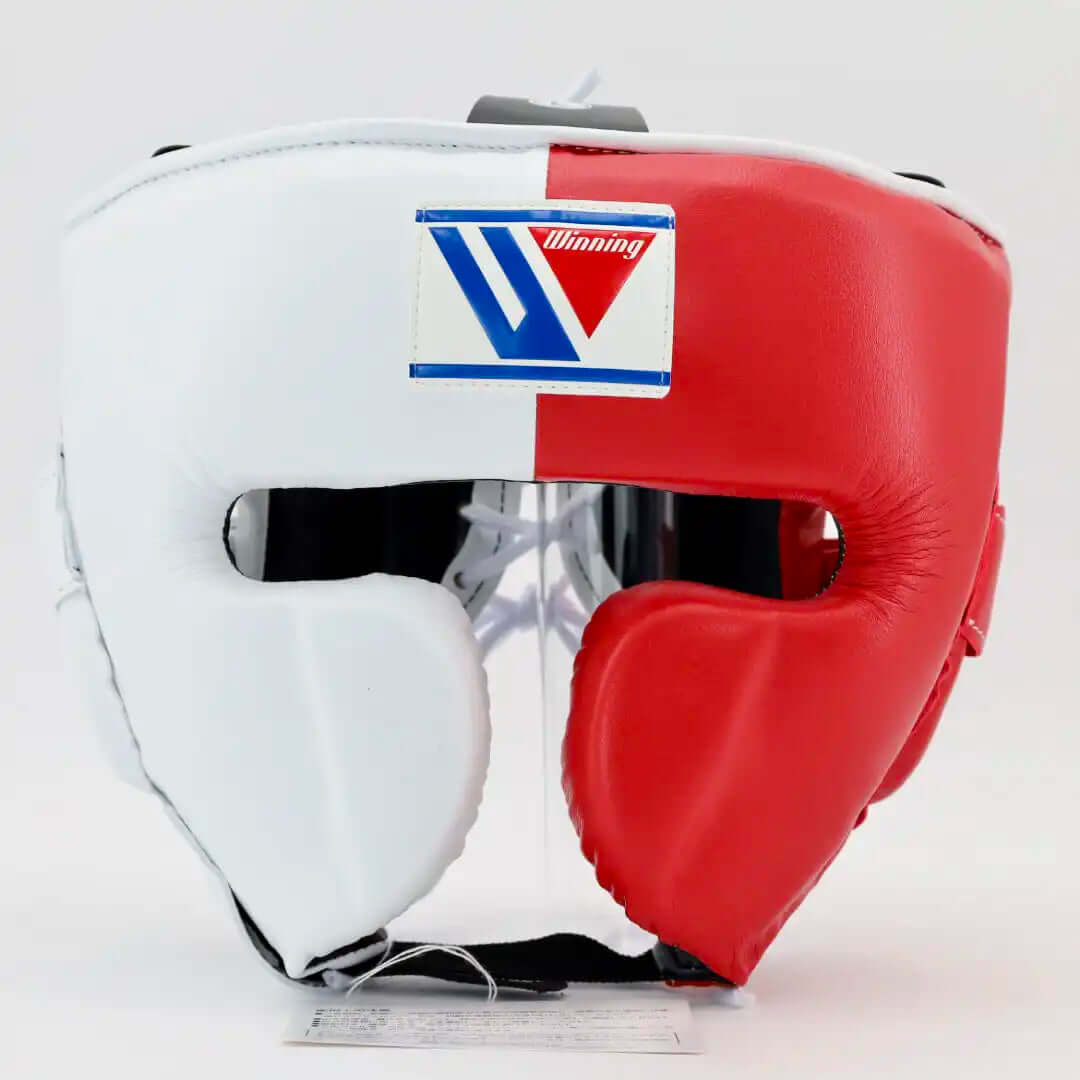 Winning White/Red Headgear Heavy Duty Gym Training Headguard