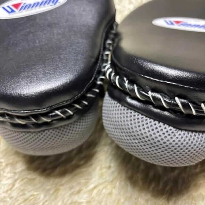 Winning Black Punching Mitts Heavy Duty Gym Training Pair Back View