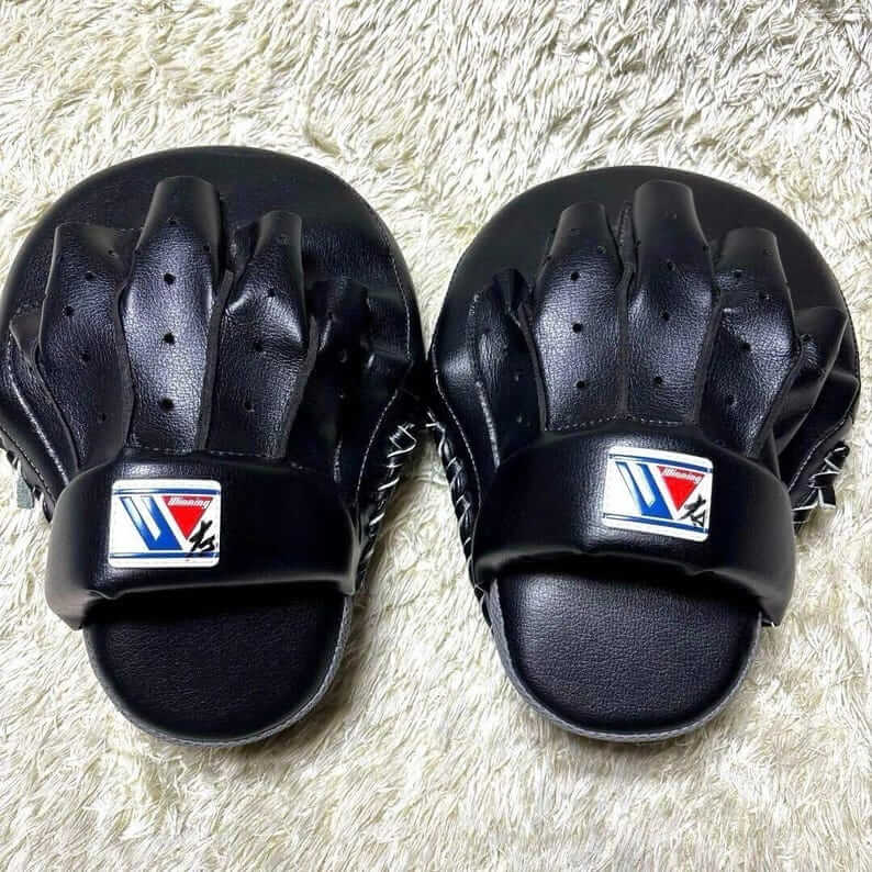 Winning Black Punching Mitts Heavy Duty Gym Training Pair