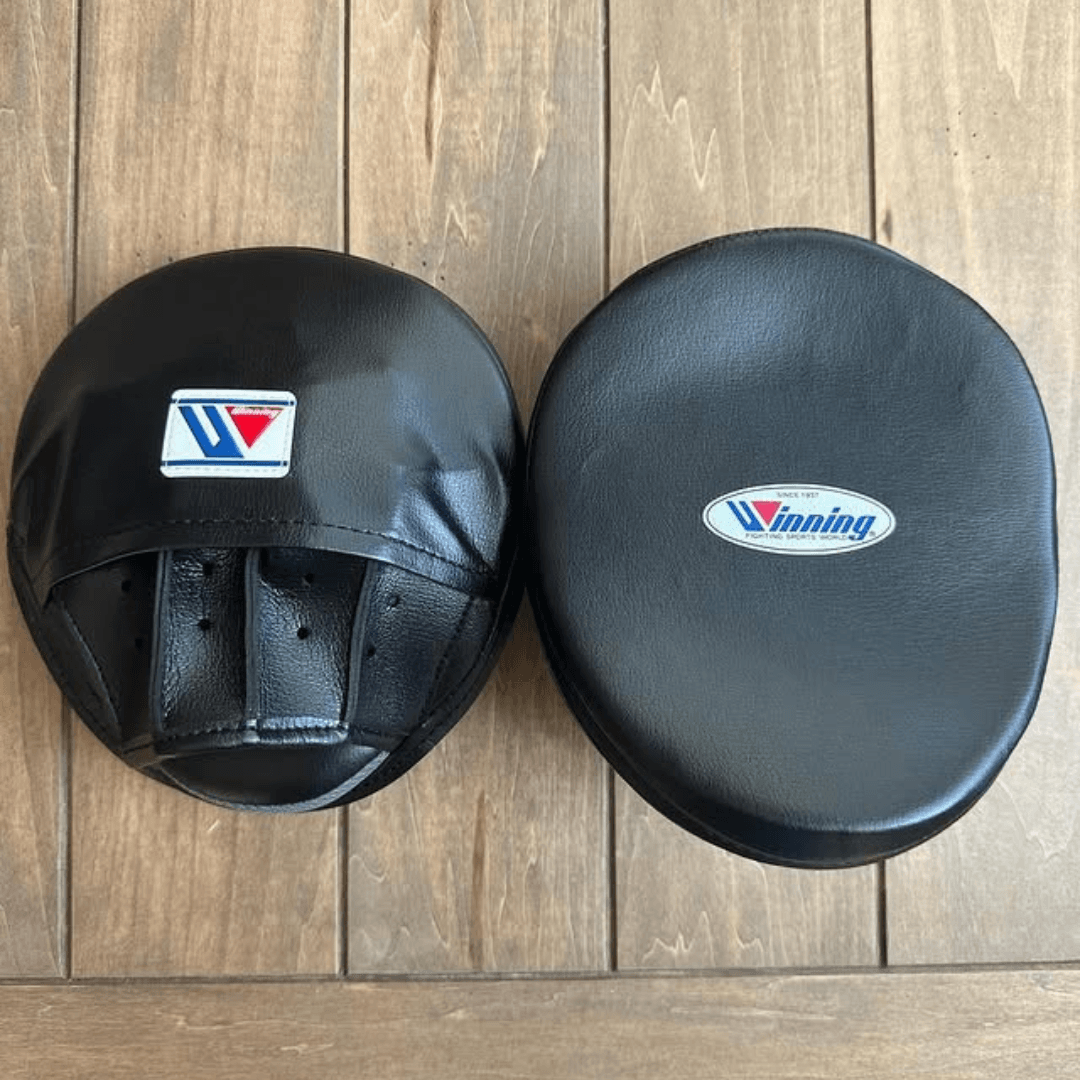 Winning Black Punching Mitts Heavy Duty Gym Training Pair