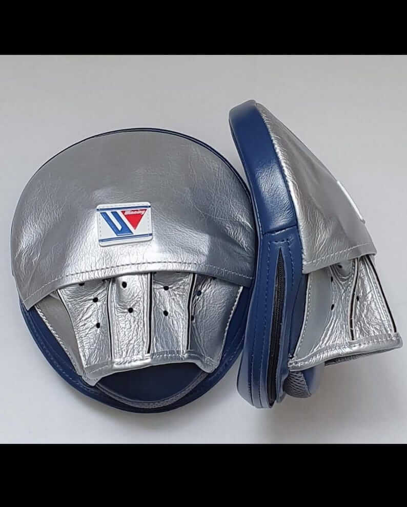 Winning Blue/Silver Punching Mitts 14oz Sparring Focus Mitts
