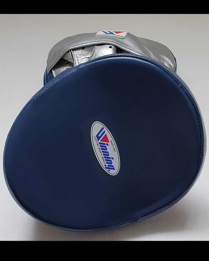 Winning Blue/Silver Punching Mitts 14oz Sparring Focus Mitts Back View