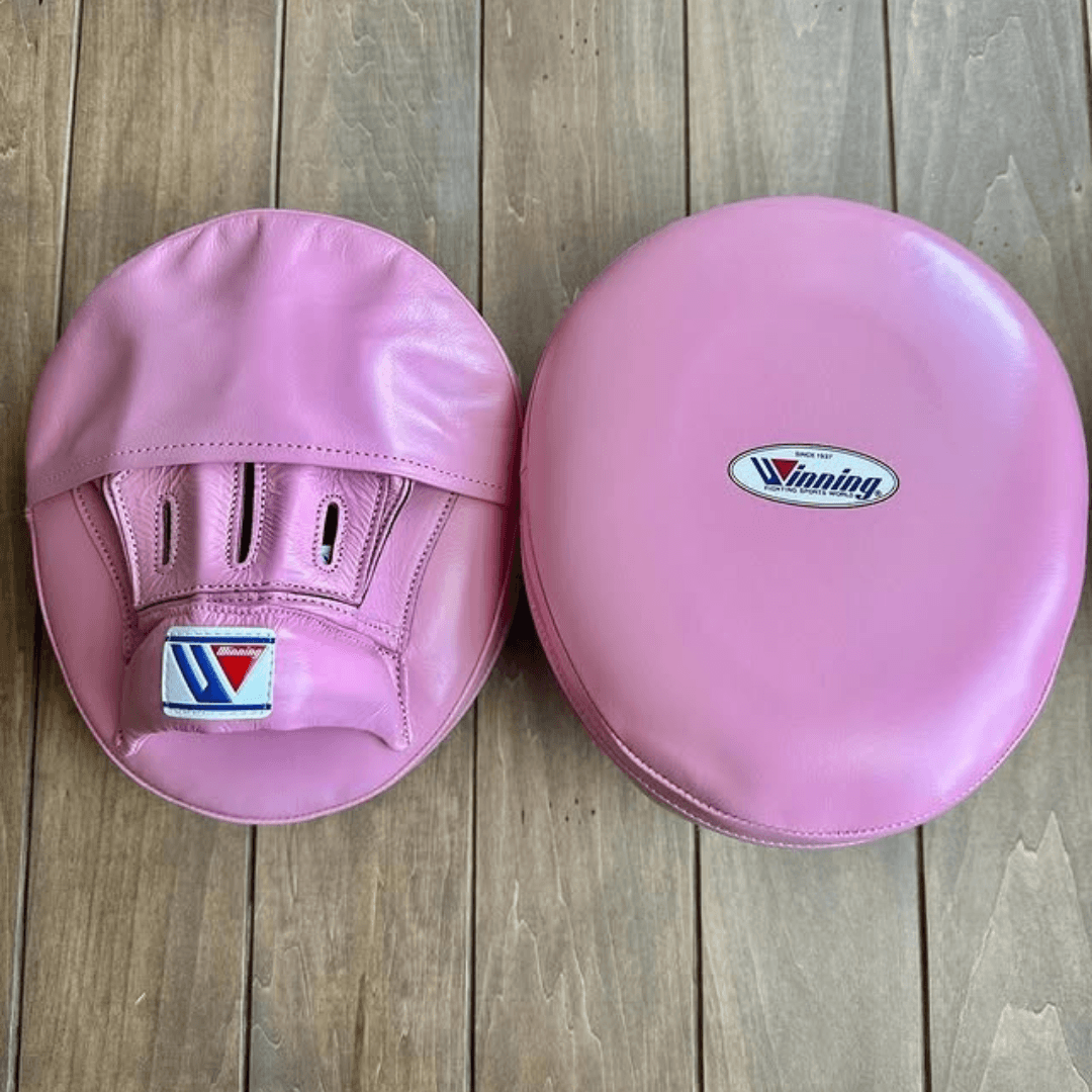 Winning Pink Punching Mitts Premium Leather Training Pair