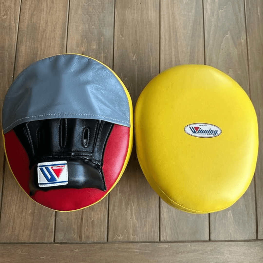 Winning Yellow/Grey/Black/Red Full View Leather Punching Mitts