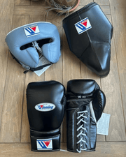Winning Black/Grey Boxing Set Premium Training Gloves Kit
