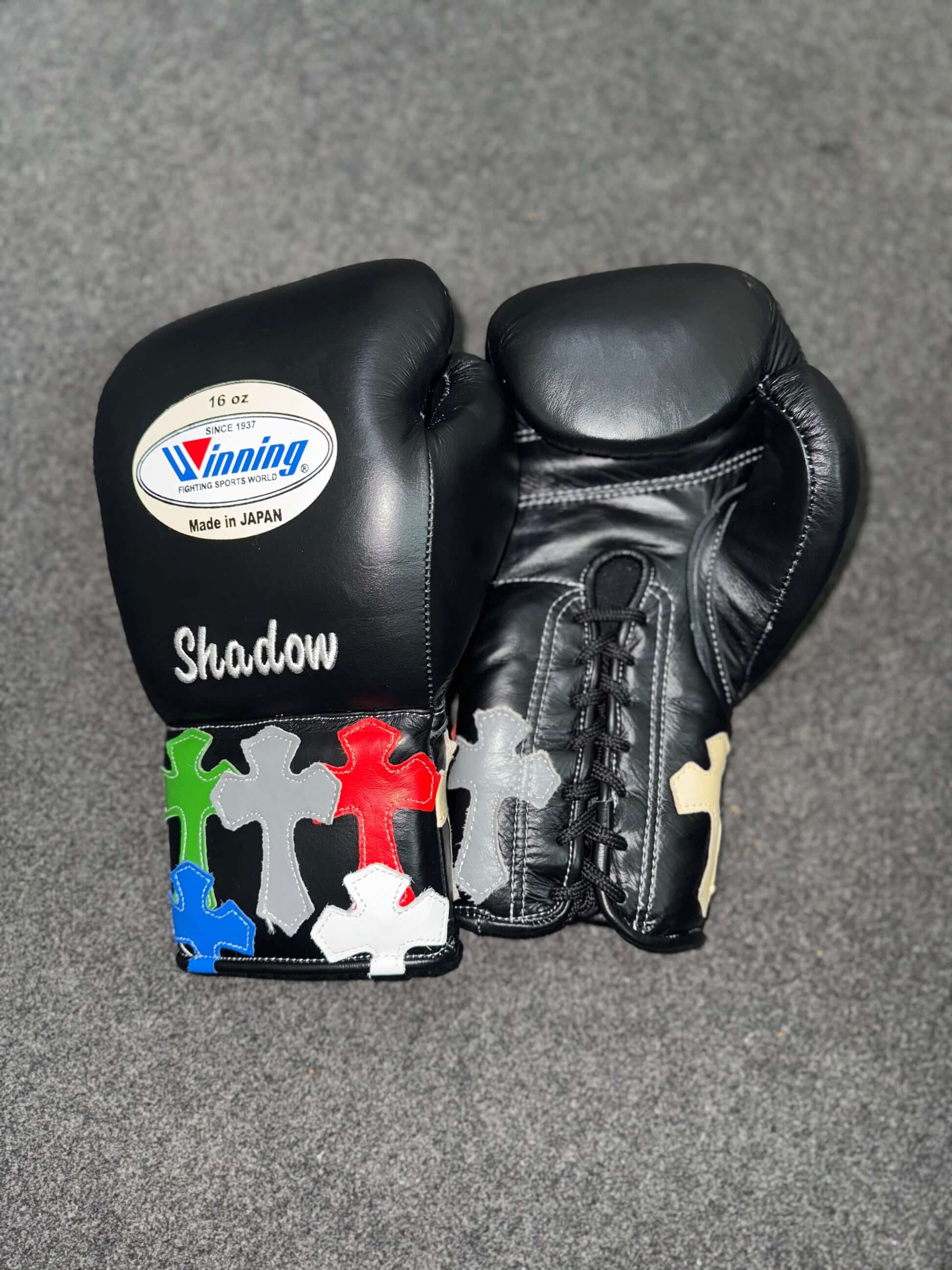 Winning Full Gear Boxing Set Black 14oz Gloves 