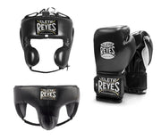 Cleto Reyes Boxing Set Leather Gloves Black/White Lace Training Equipment