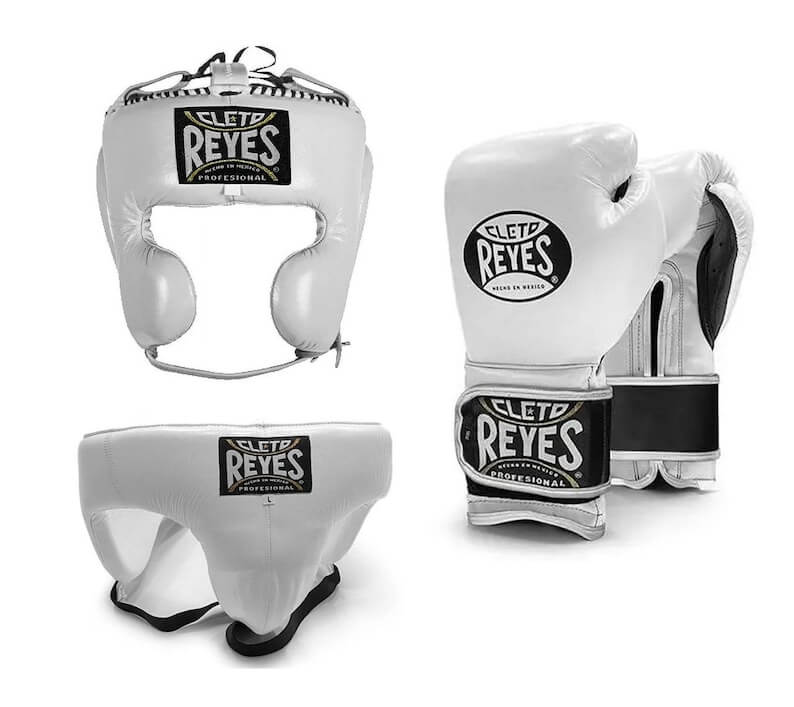 Cleto Reyes Boxing Gloves Set White/Black Professional Sparring Gear