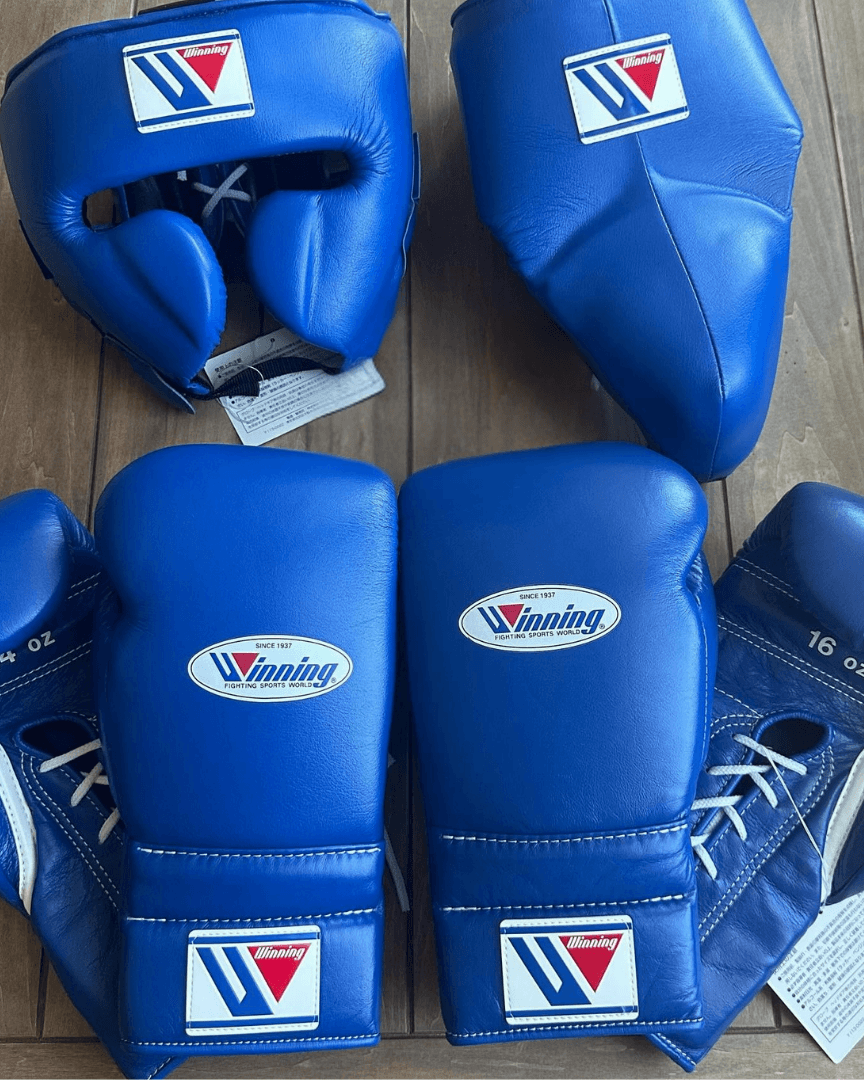 Winning Boxing Gloves Set Blue Great Value Training Pack
