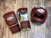 Winning Brown/Silver Boxing Set 14oz Gloves Full Gear Pack