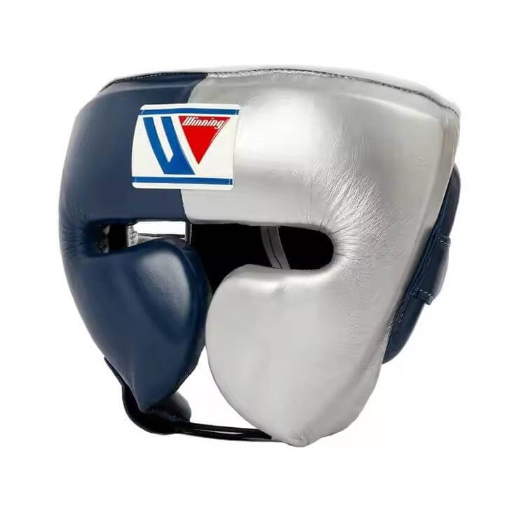 Winning Boxing Gloves Set Dark-Blue/Silver Headguard