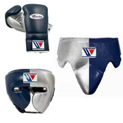 Winning Boxing Gloves Set Dark-Blue/Silver Heavy Duty Training Collection