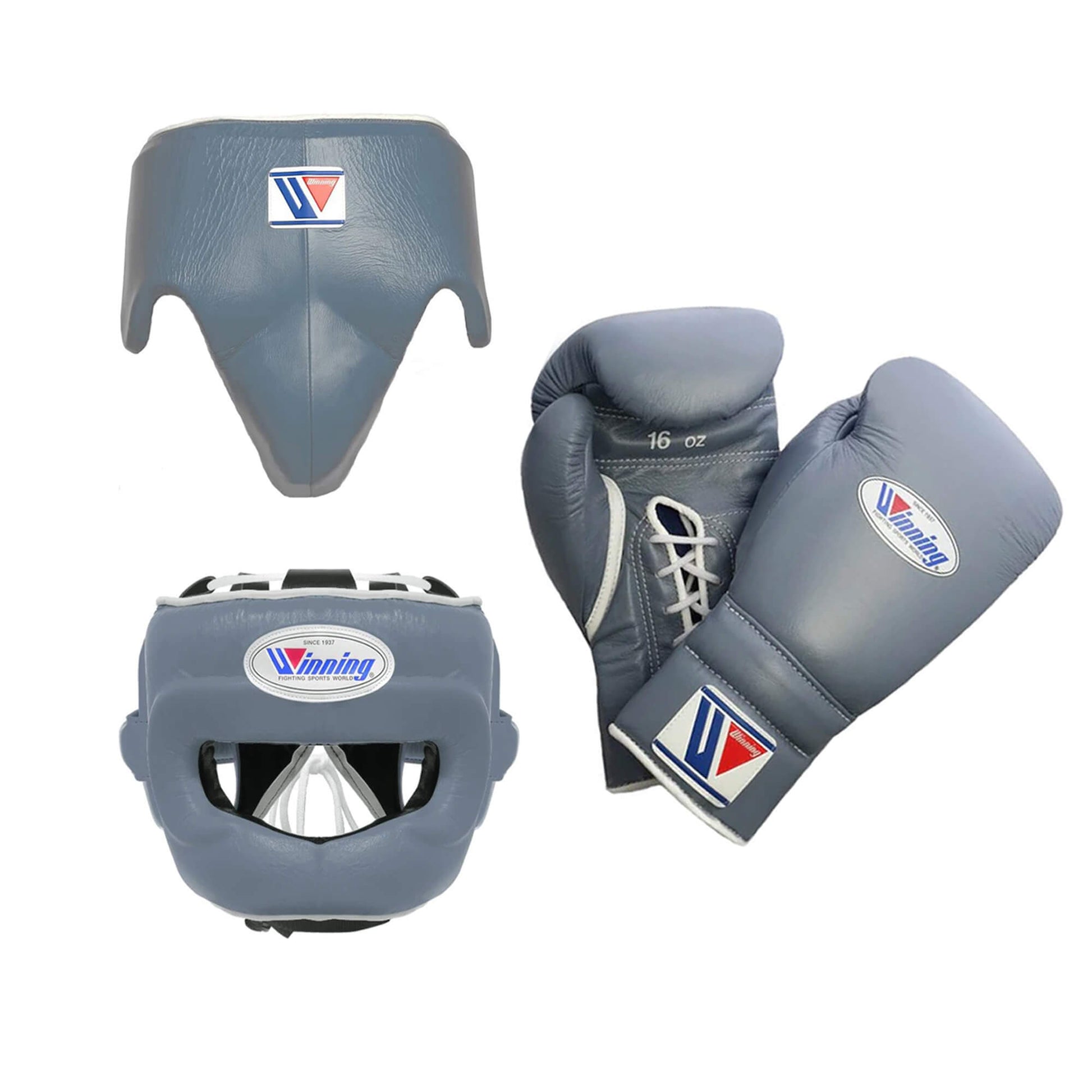 Winning Grey Boxing Set Premium Training Gloves Kit