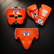 Winning Boxing Sets Orange Leather Gloves and Mitts for Training