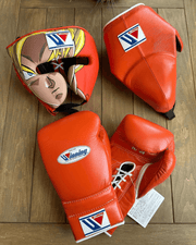 Winning Boxing Set Orange Gym Training Gloves Headguard