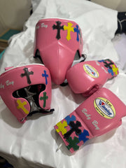 Winning Pink Boxing Set Lace-Up Gloves Training Bundle