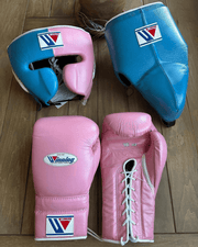 Winning Boxing Gloves Set Pink/Sky-Blue Heavy Duty Training Collection