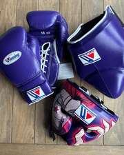 Winning Boxing Gloves Set Purple Heavy Duty Training Collection