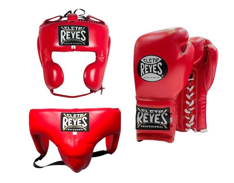 Winning Boxing Set Lace Up Gloves Red Sparring Training