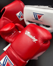 Winning Red/White Boxing Set Lace-Up Gloves Training Bundle