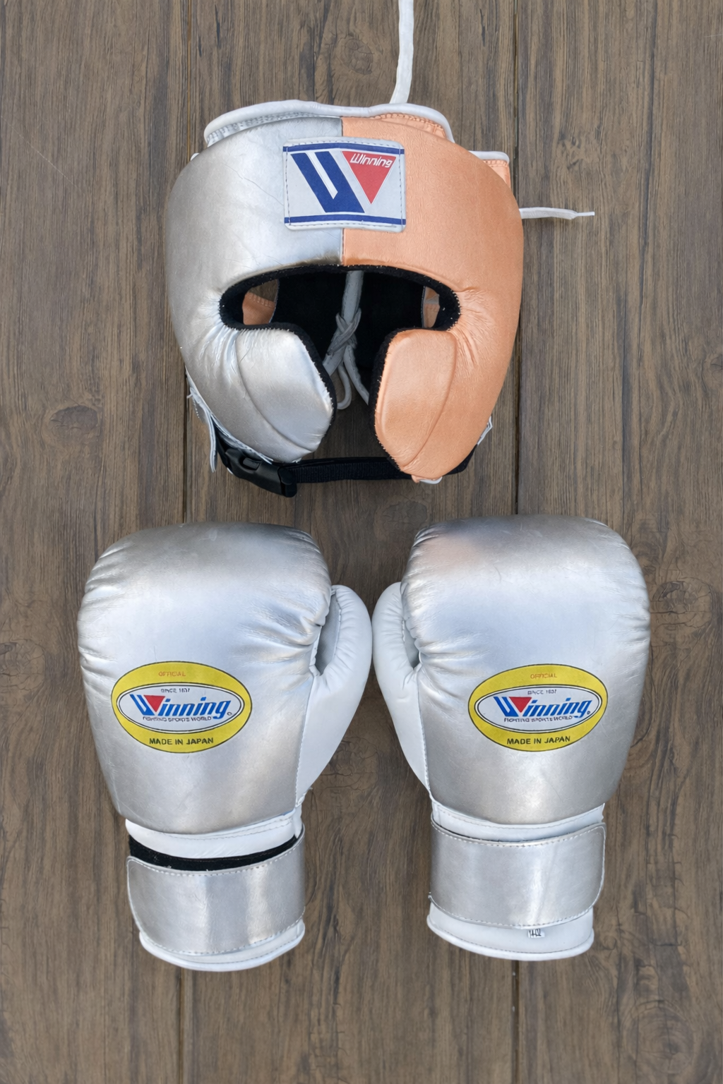 Winning Gym Gloves Set Silver/Peach Budget Friendly Bundle