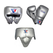 Winning Complete Boxing Set Silver Gloves Headguard Training Bundle