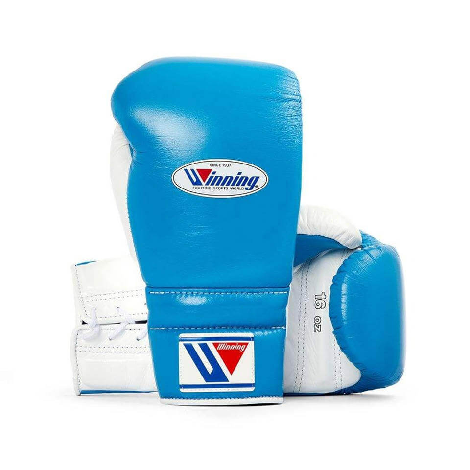 Winning Sparring Boxing Set White/Sky-Blue Gloves