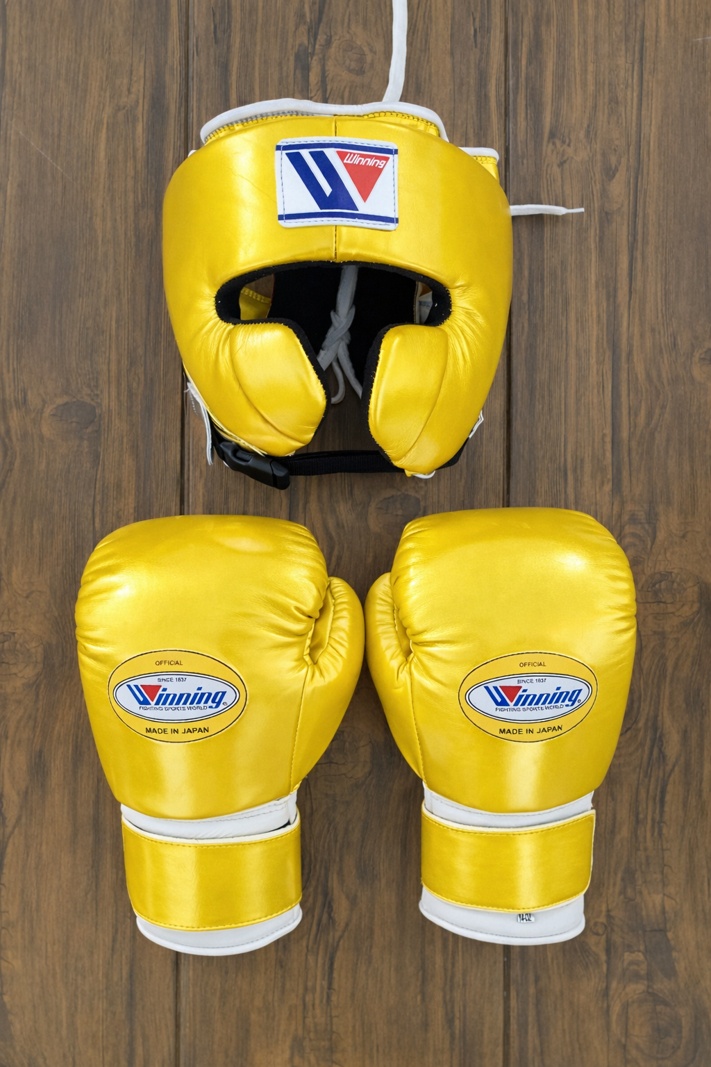 Best Value Winning Boxing Gloves Set Yellow/White Lace-Up Bundle