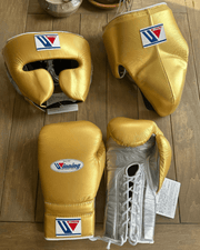 Winning Gold/Silver Boxing Set Premium Training Gloves Kit
