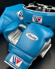 Winning Full Gear Boxing Set Blue/Silver 14oz Gloves Training Pack