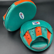 Winning Green/Orange Punching Mitts Premium Sparring Mitts