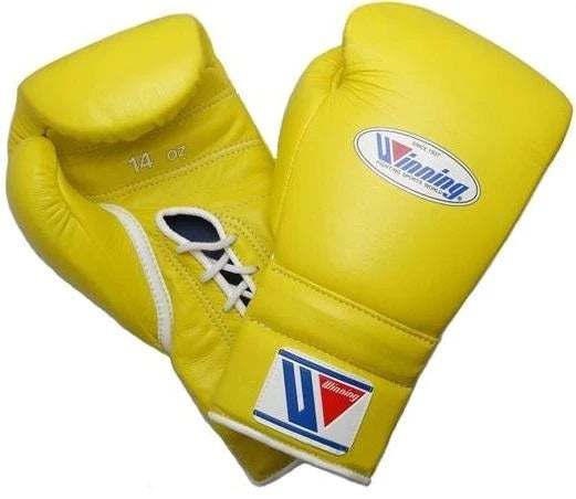 Winning boxing gloves yellow for heavy bag and sparring