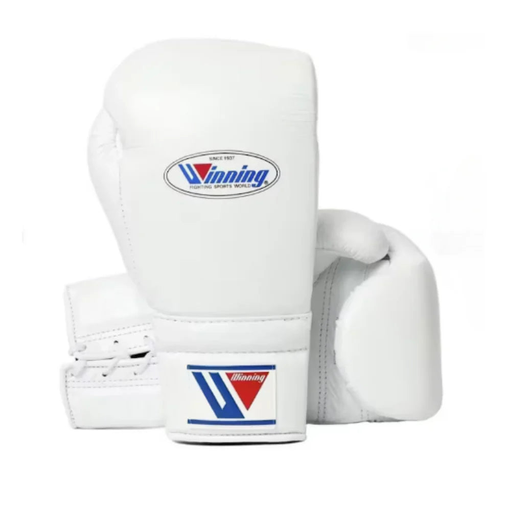 Winning boxing gloves White premium leather professional training gloves
