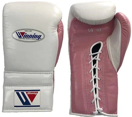 winning boxing gloves white/pink premium fight gloves for athletes