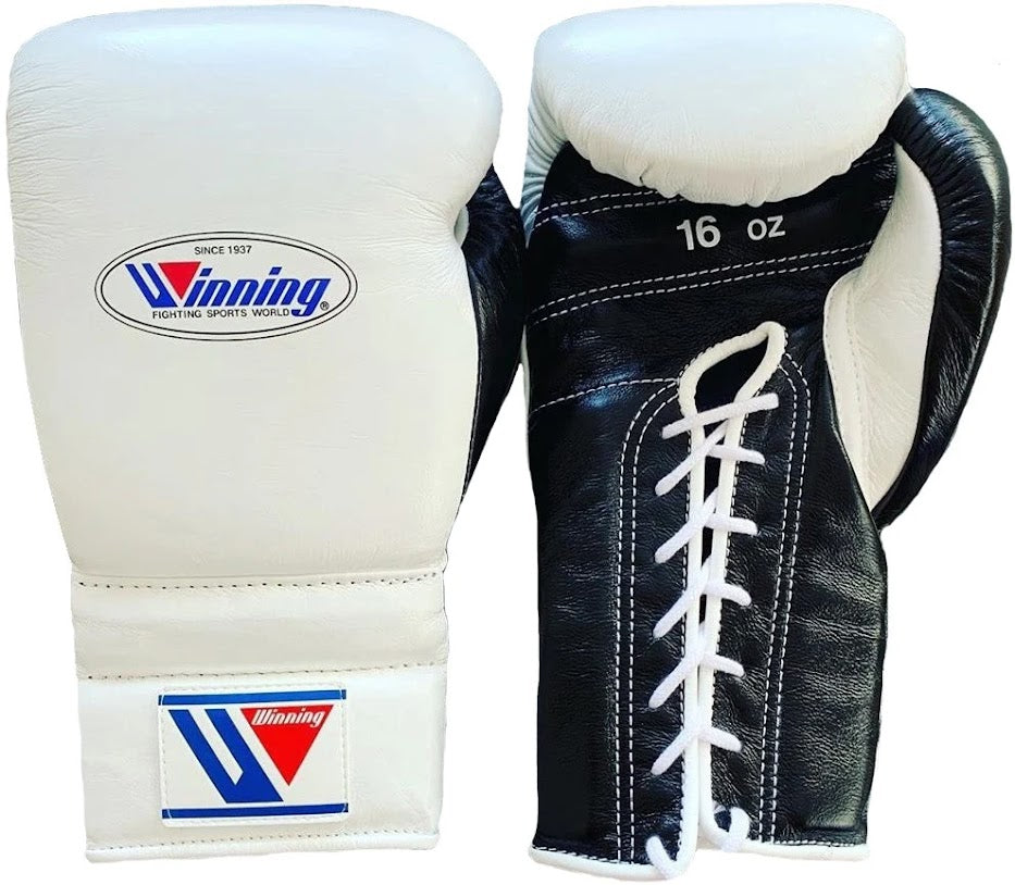 winning  boxing gloves white/black professional boxing gear premium quality
