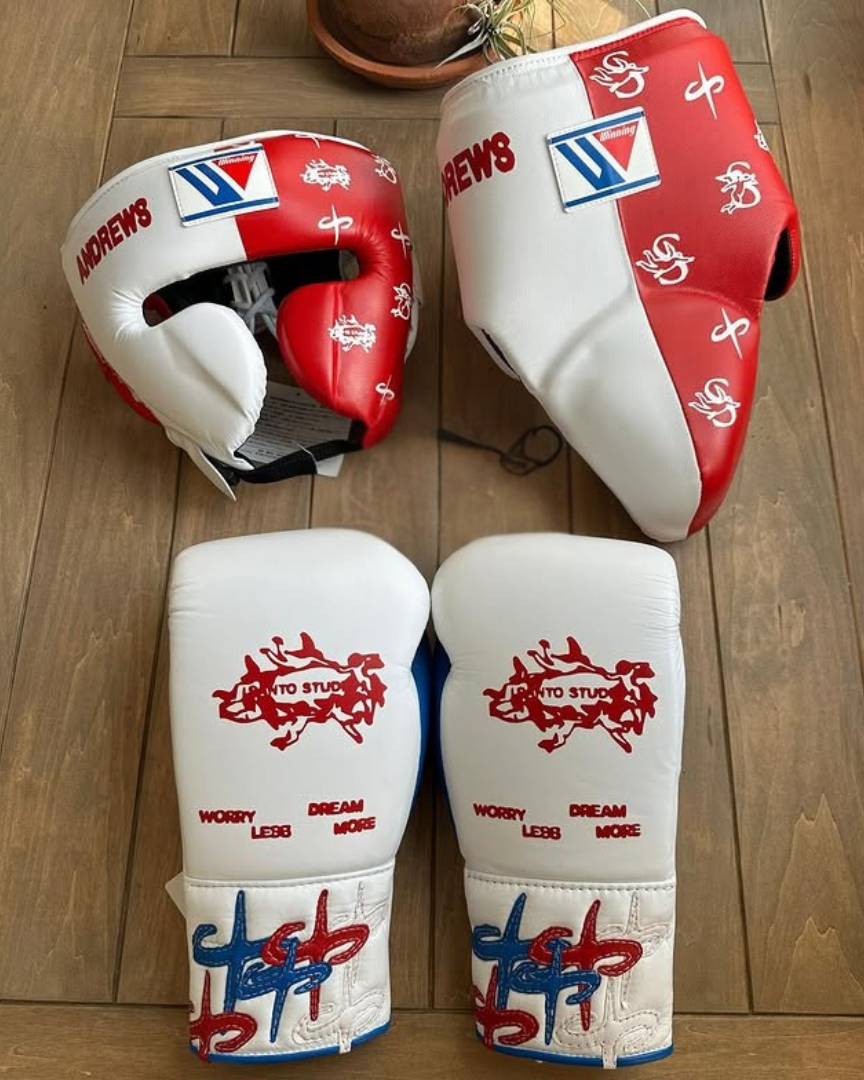 Affordable Custom Winning Gloves Set White/Red/Blue Daily Training Pack
