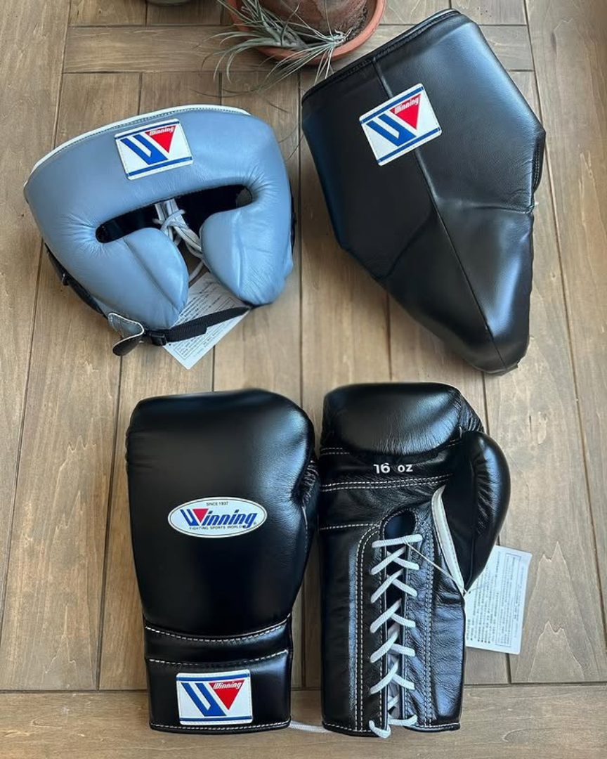 Value Custom Winning Boxing Gloves Set Grey/Black Heavy Duty Pack