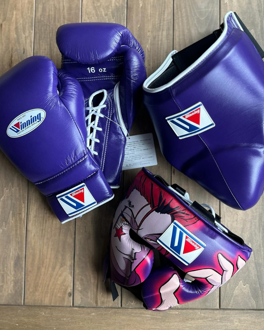 Customizable Winning Style Boxing Gloves Set Purple