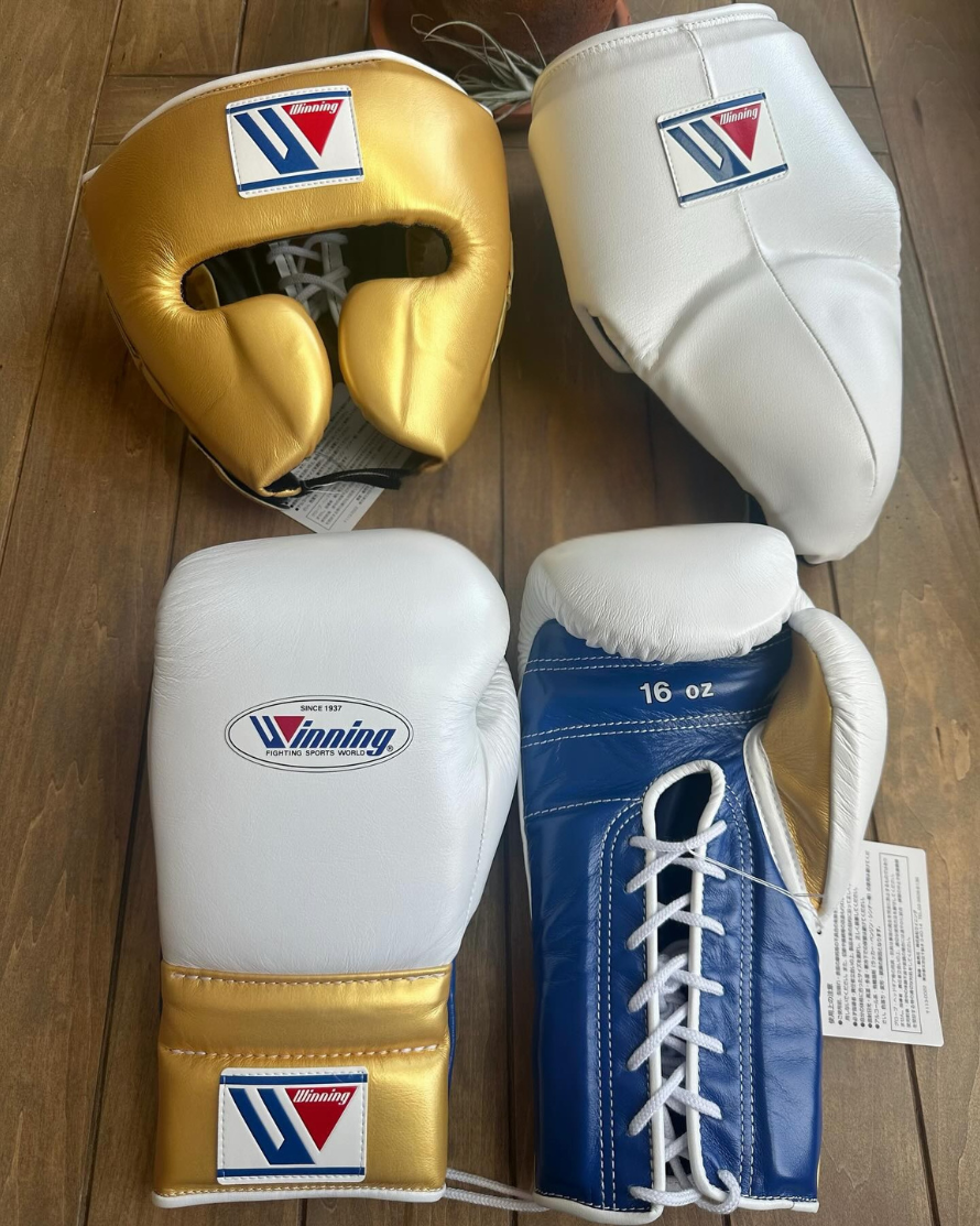 Winning Custom Training Gloves Set White/Gold/Blue Affordable Gear