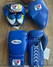 Winning Gym Gloves Set Blue Budget Friendly Bundle