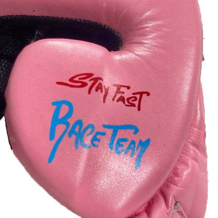 Winning Pink Boxing Set Fitness Training Headguard Close View