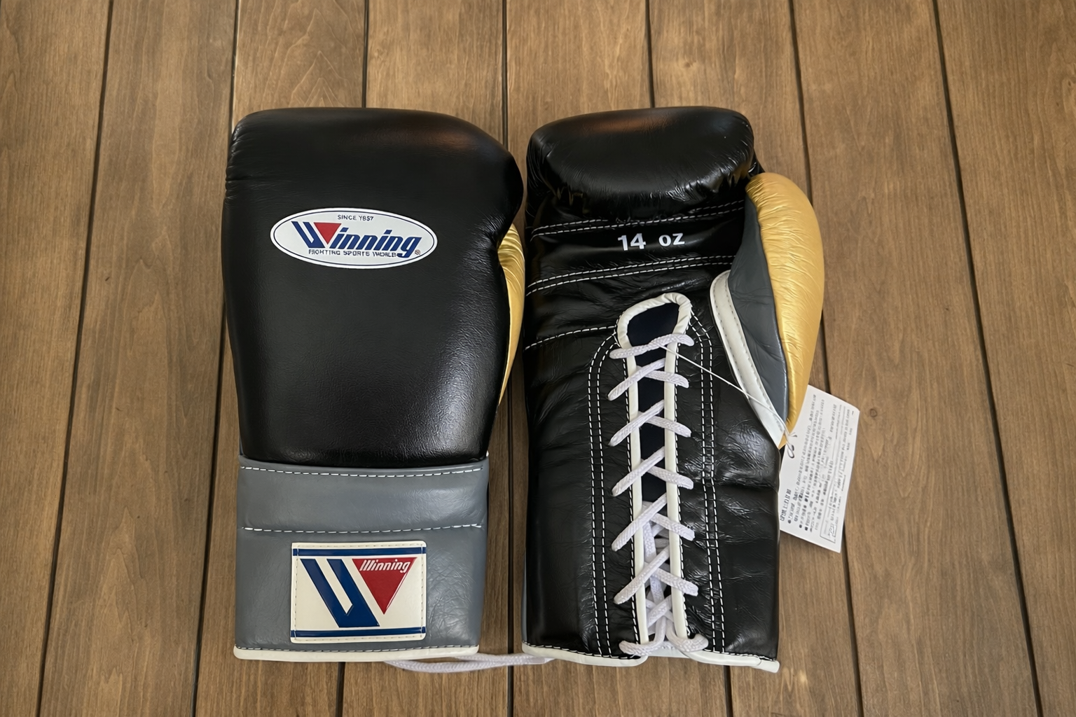 Winning Black/Grey/Gold Boxing Gloves Beginner Friendly Training Gloves